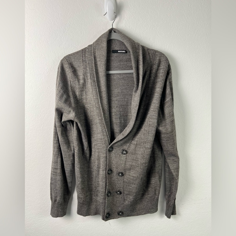 Murano Grandpa Shaw Collar Classic Cardigan Sweater Fall Winter Office